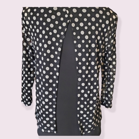 CHICO'S Black and White Dot Blouse - Picture 6 of 9